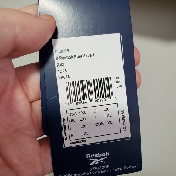 REEBOK NWT PureMove+ Bra MotionSense Adjustable Stretch Blk Womens L/XL A-C Cup - Picture 9 of 13